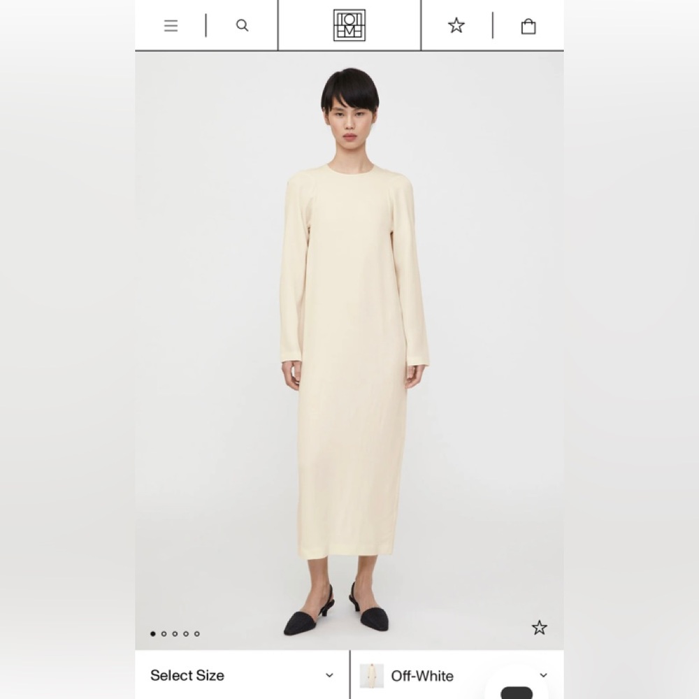 Toteme Slouched shoulder dress off-white